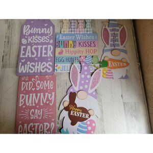 Bunny‎ sign AS IS variety Easter home decor set peep jelly bean egg hunt